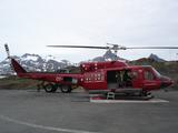 [Photo of Air Greenland helicopter]