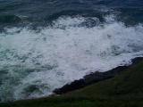[Photo of the stormy ocean at a sea lion viewing point]
