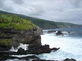 [Photo of the coast near the ʻOheʻo Gulch]