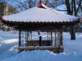 [Photo of a fountain in Victoria Park in winter]